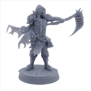 Human warlock necromancer death wizard Grim reaper paintable miniature in 32mm scale by CastNPlay - Dungeon Guild