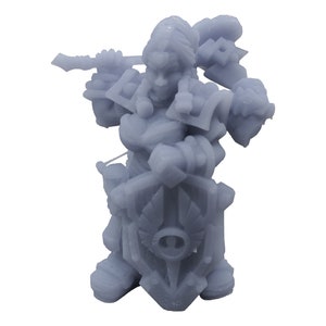 Female Dwarf Leveling Cleric: 32mm Scale Fantasy Paintable Miniature 3D Printed for Tabletop Games and Dioramas - Heroes
