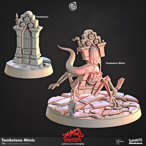 Tombstone Gravestone mimic paintable miniature collection 3D printed with plant based resin - Mimic Mayhem