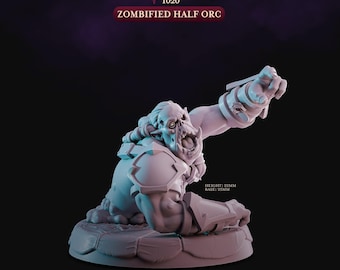 Orco zombi, escala 32 mm, aldeanos zombificados desmembrados: miniatura de terror pintable impresa en 3D para diorama de juegos de rol de mesa - Más allá de la tumba
