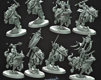 Konny Krzyżowiec 32 mm Skala: War Stallions Zealot Malowalna Miniatura 3D Drukowana do Gier RPG na Stole Dioramy - Jeźdźcy Zagłady