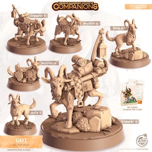 Ziegen-Gefährte Got the Billy Goat (Ziegenbock) ist eine lackierbare Miniatur, die mit biologisch abbaubarem Harz 3D gedruckt wurde