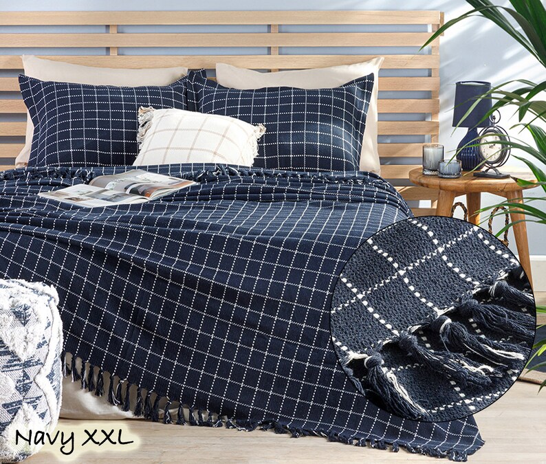 280x260cm Super King Throw Blanket Housewarming Cotton Etsy