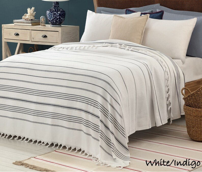 Throw Blanket Washed Cotton Woven Bedspread Bridesmaid Etsy UK