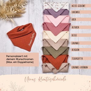 Muslin cloth personalized with name Neckerchief for children/baby Burp cloth Triangle scarf image 2