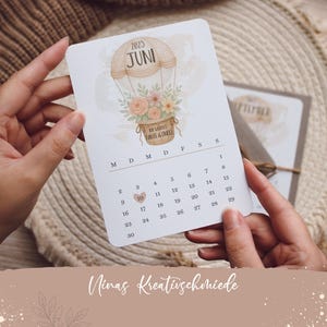 Schwangerschaft verkünden Karte DIN A6 – Ihr werdet Oma und Opa | Aquarellkarte mit Datum |  Ballon Hochformat | Babyankündigung handmade