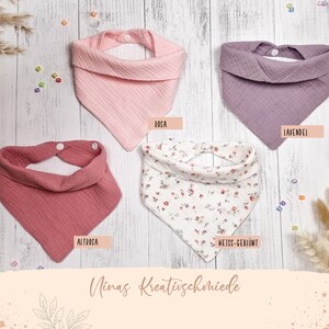 Muslin cloth personalized with name Neckerchief for children/baby Burp cloth Triangle scarf image 4