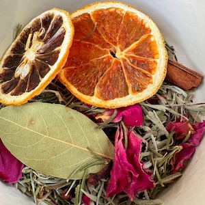 Love, Joy & Abundance Simmer Pot Blend - Rose, Citrus, Cinnamon, Sage, Rosemary + Bay | Herbal Stove Simmer for Love, Happiness + Prosperity