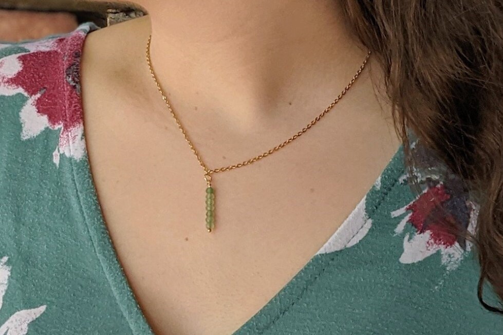 Natural Malaysia Jade Vertical Bar Pendant Necklace Vertical Etsy