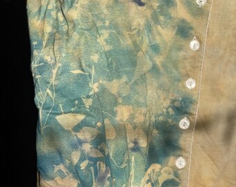 pressed flower button up
