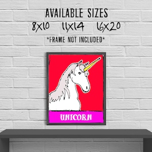Unicorn Illustrated Art Print
