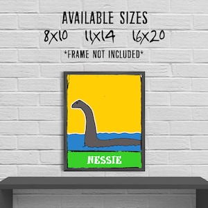 Loch Ness Monster Illustrated Art Print