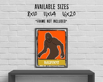 Bigfoot Illustrated Art Print