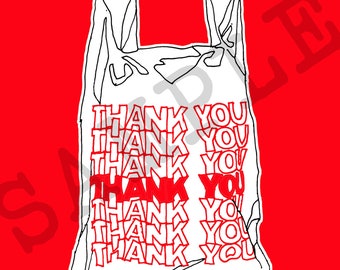 Thank You for Shopping Illustrated Art Print