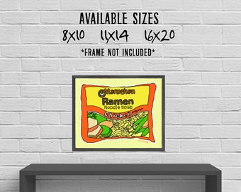 Rah-Rah-Ramen Illustrated Art Print