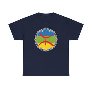 Unisex Heavy Cotton T-Shirt Berber Flag, Kabyle Jewelry, AMAZIGH Unisex Heavy Cotton Tee