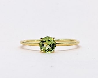 14k Gold Peridot Ring Stackable Gold Ring Dainty Ring Minimalist Daily Ring Peridot Gold Ring August Birthstone Engagement Ring Gift For Her