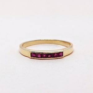14k Ruby Ring Baguette Ruby Ring Minimal Gold Ring Classic Ruby Ring Dainty Ruby Ring Solid Gold Ring July Birthstone Anniversa Gift For Her