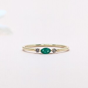 Details about   Emerald & Diamond Devil Heart Ring 14Kt Yellow Gold Rose Gold Silver 