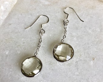 Natural Green Amethyst Earrings 925 Sterling Silver Earrings Drop & Dangle Boho Earrings Amethyst Statement Earrings Gift For Her