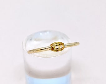 14k Gold Golden Topaz Ring Topaz Oval Ring Art Deco Ring Dainty Topaz Ring Thin Gold Band Ring November Birthstone Ring Wedding Gift For Her