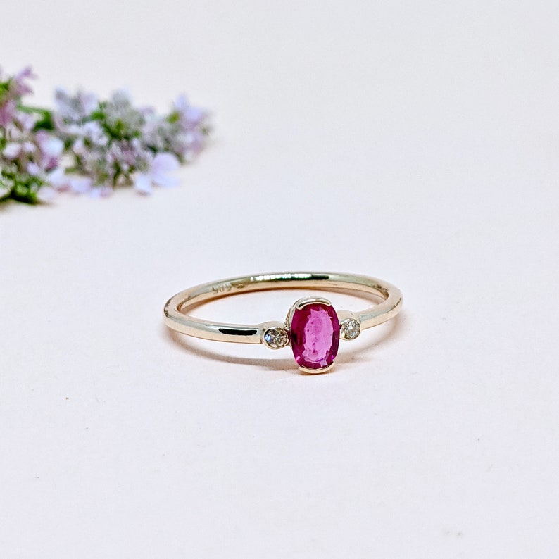 gold ruby ring stackable gold ring july ring natural... 14k Gold Ruby Diamond Ring Art Deco Stacking Gold Ring Dainty Fine Ruby ...