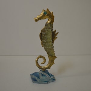19cm Crystal and Bronze Seahorse