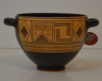 Coppa di Nestore da 11 cm, Kotyle geometrico, coppa da vino in argilla,