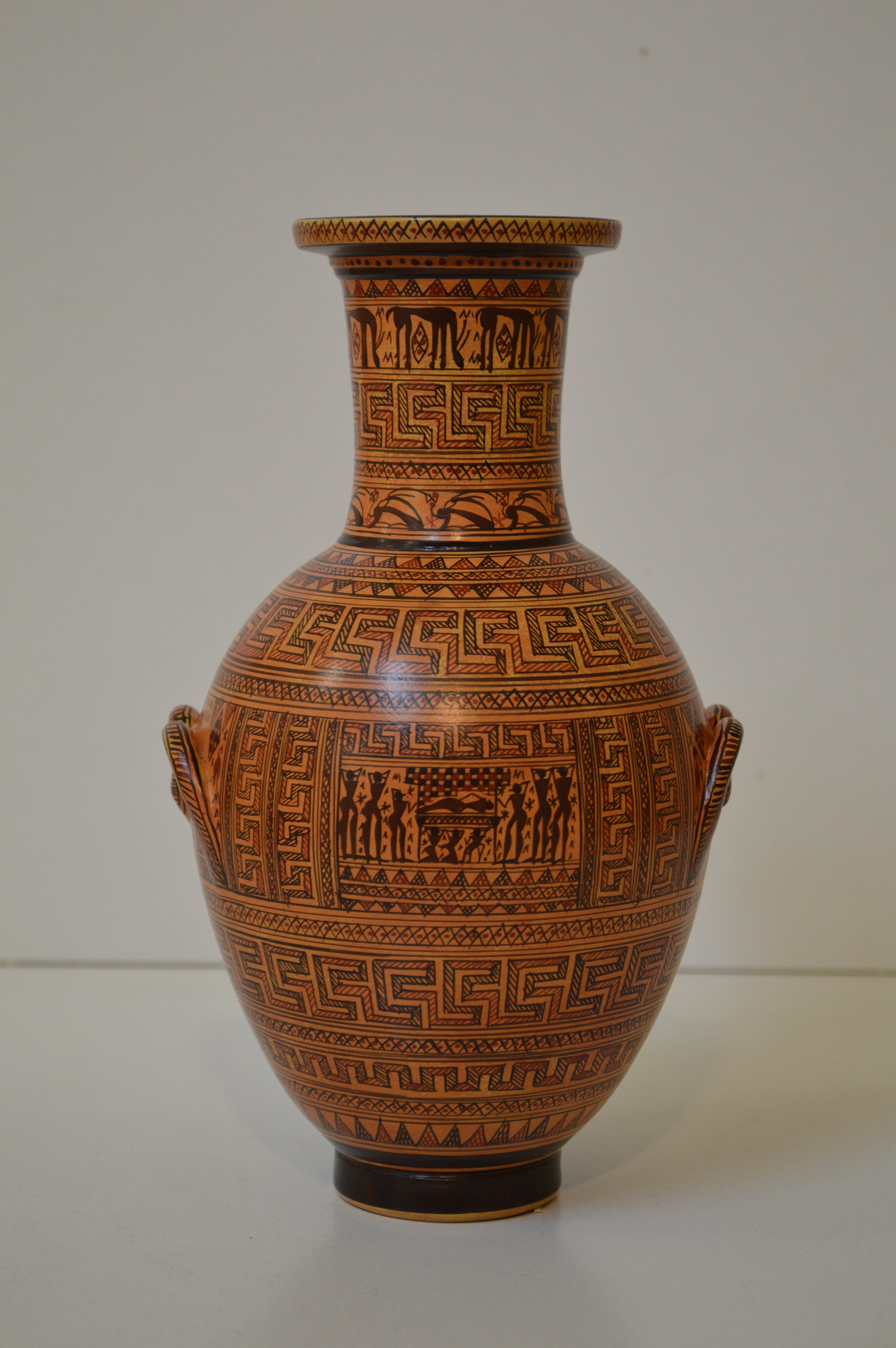 22 Cm Geometric Dipylon Amphora Greek Pottery Hand Made Etsy