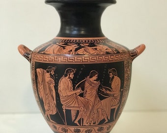 Greek Pottery, Hand made replica,Red Figure Hydria, Music Lessons