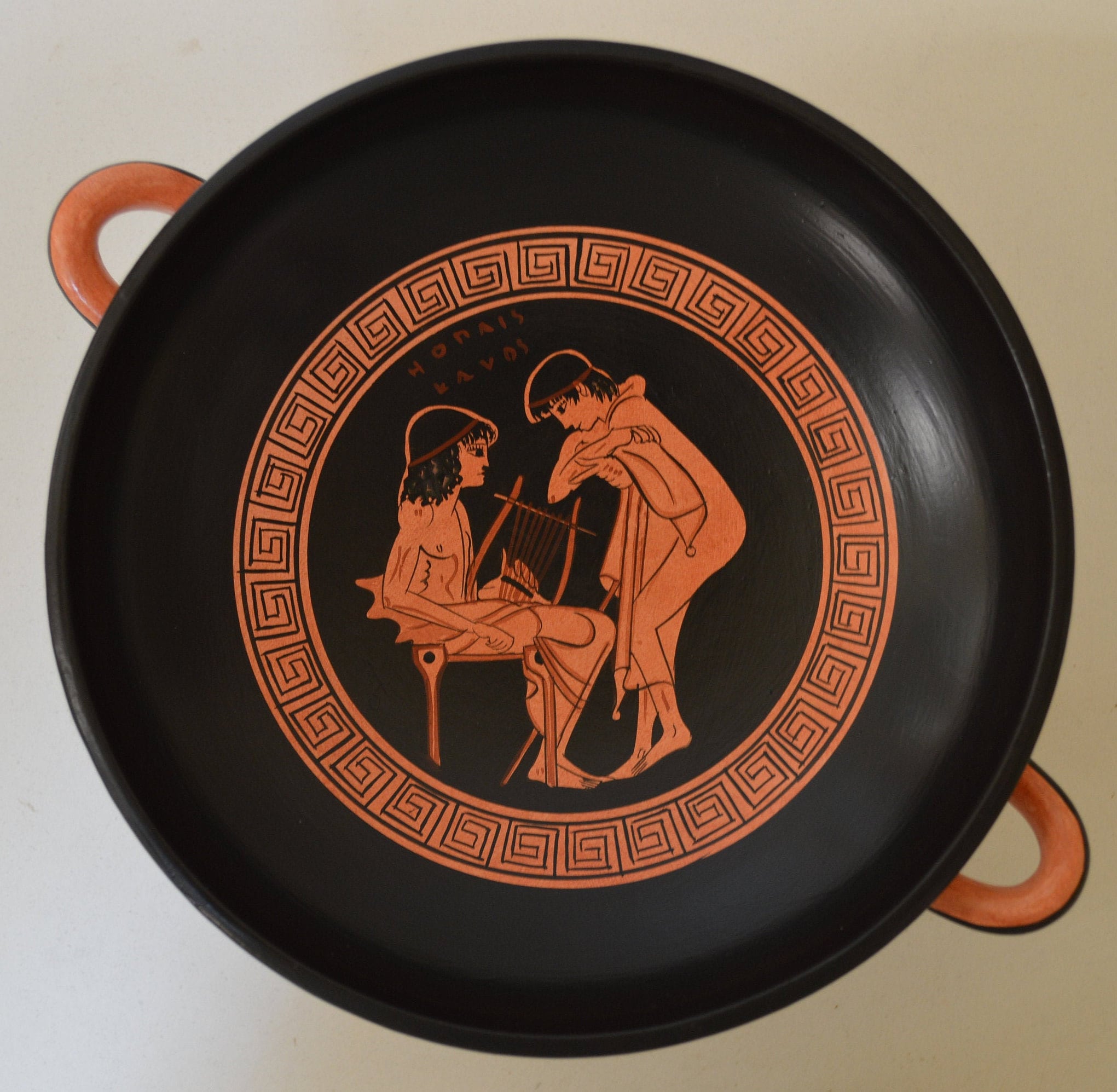 Greek Pottery, Hand Made Replica, Red Figure Kylix, Dionysos
