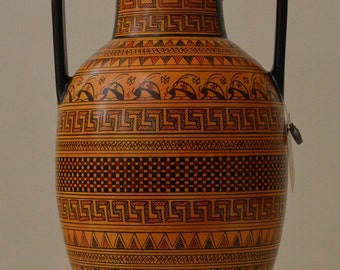 幾何学模様のアンフォラ 26 cm、古代ギリシャの陶器の花瓶 - Etsy 日本