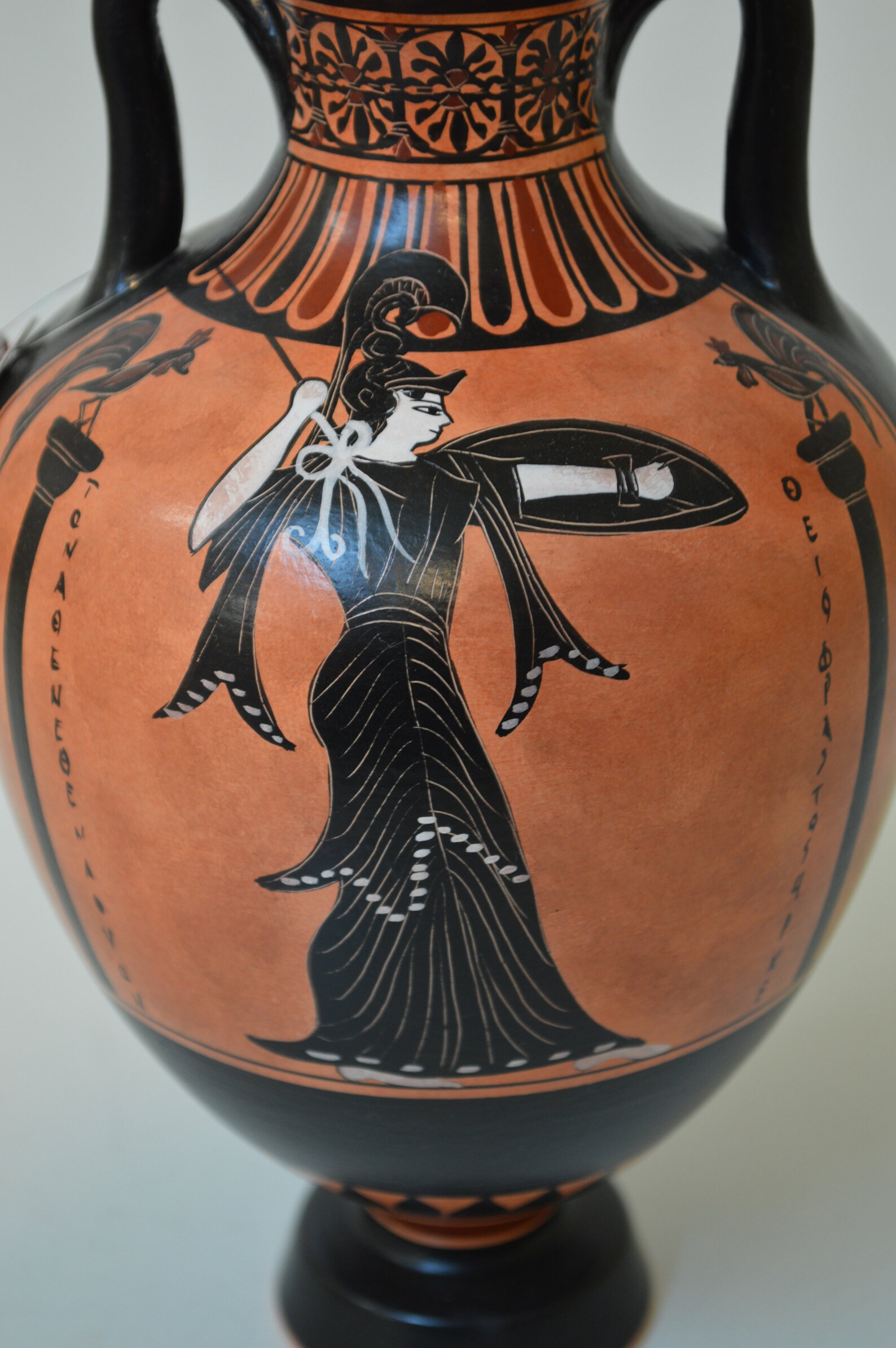 Greek Pottery Hand Made Replica Black Figure Amphora Etsy