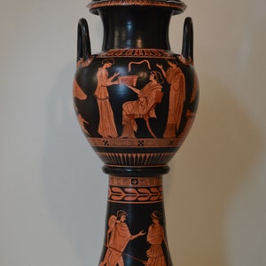 Greek Pottery, Hand made replica, Red Figure Lebes Gamikos, wedding gifts