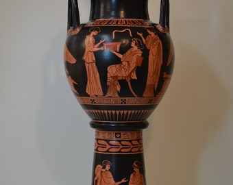 Greek Pottery, Hand made replica, Red Figure Lebes Gamikos, wedding gifts