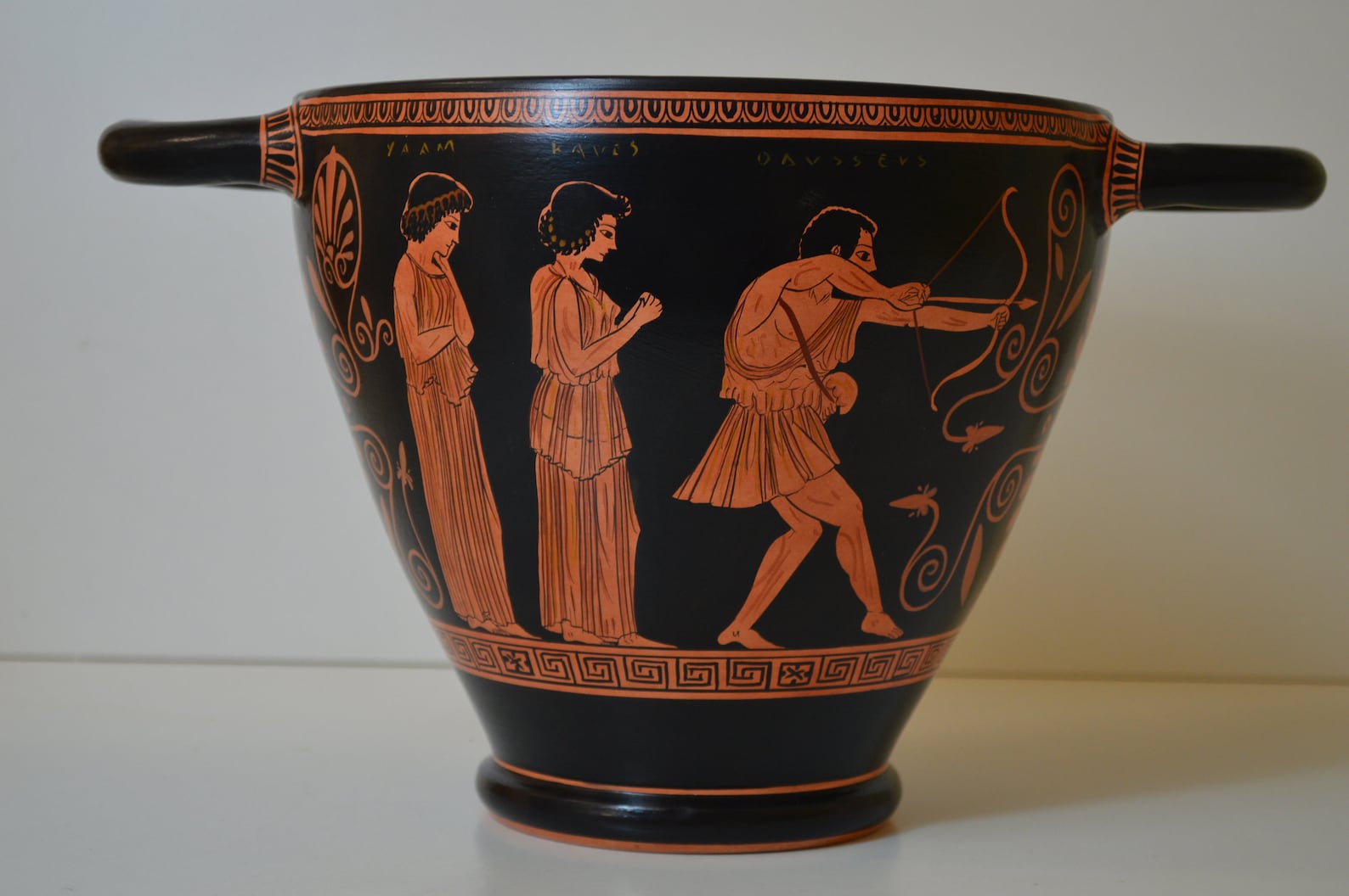 Greek Pottery Hand Made Replica Red Figure Skyphos Odysseus Etsy