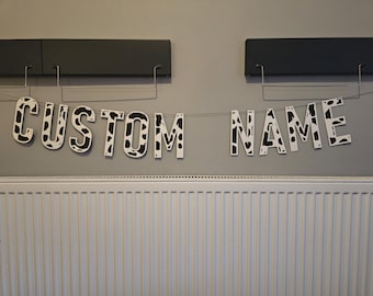 Customised Name Cow Print Banner