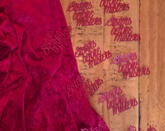 Galentine's Table Confetti | Burgundy Cardstock, Sisters Before Misters