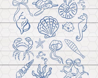 Coastal Vibes Png, Coastal Doodles sublimation design, Vintage Hand Drawn, Vacation Shirt, Transparent Background,DTF Image Instant Download