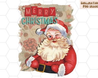 Vintage Santa PNG for Sublimation, Christmas PNG, Retro Santa PNG, Retro Santa Sublimation, Vintage Santa Sublimation, Vintage Christmas png