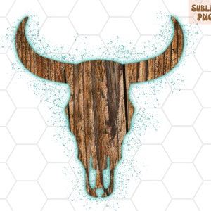 Western Bull Skull PNG For Sublimation|Rustic Png Design|Western T-shirt Design|Western Sublimation| Design Downloads| Best Seller PNG files