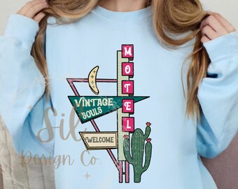 Vintage Soul Motel Sign PNG, Retro Western Sublimation Design (Digital Download)