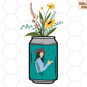 Floral Beer Can PNG for Sublimation, Western Sublimation Designs Downloads, Floral Beer Can PNG, Cowgirl Sublimation,Best Seller Png,Cowgirl