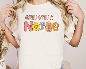 Infermiera geriatrica Png per sublimazione, sublimazione infermiera alla moda, camicie infermiera abbinate, design PNG infermiera, design camicia infermiera Scarica PNG