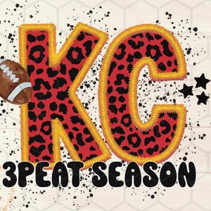 Kansas City Chiefs 3 peat png, era 3peat, Football Chiefs png, campione AFC KC Chiefs png, Trendy Football png, stampa leopardata KC png, football
