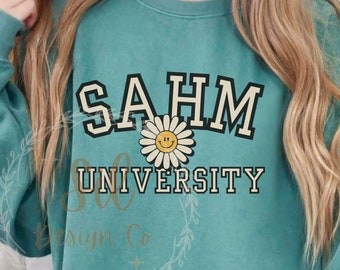 SAHM University PNG, Retro Varsity Design (Digital Download)