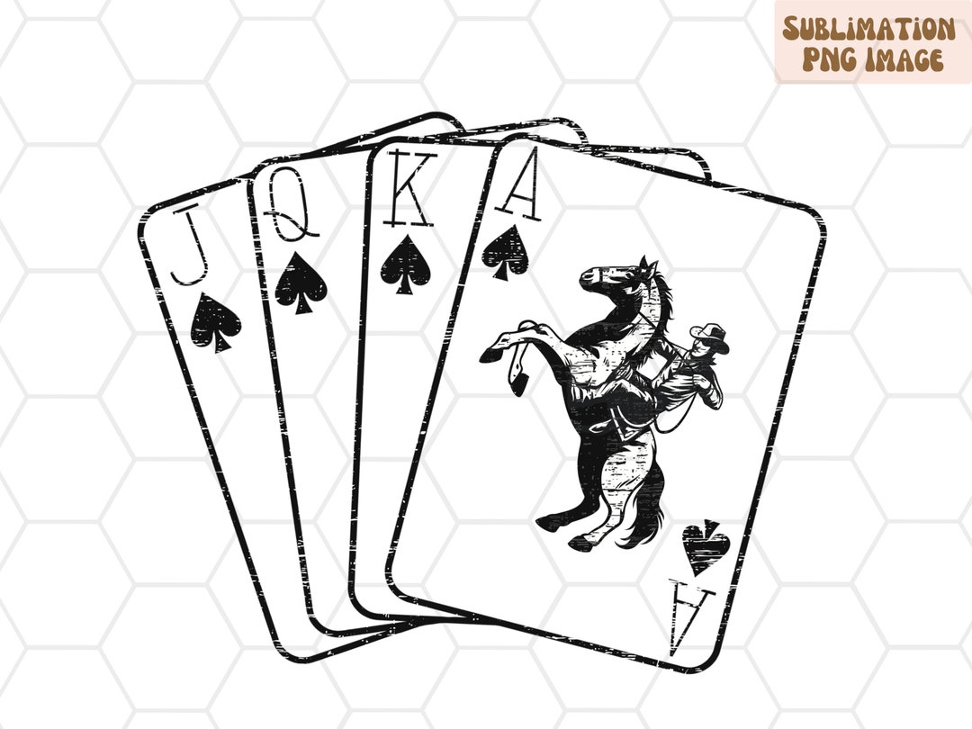 Cowboy Playing Cards PNG for Sublimation, Western Poker Cards, Cowboy ...