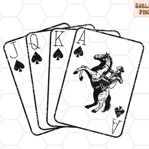 Cowboy Carte da gioco PNG per sublimazione, Carte da poker occidentali, Cowboy PNG, PNG occidentale, Download design sublimazione occidentale, Best Seller Png