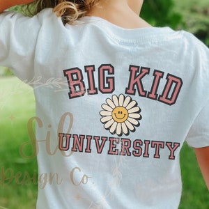 File png Big Kid University per sublimazione, PNG per bambini, design carino di magliette per bambini alla moda per sublimazione, maglietta per bambini grandi alla moda png