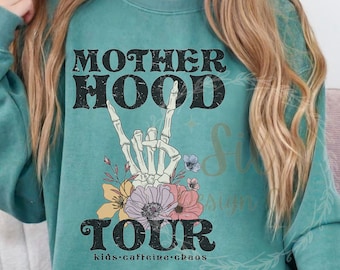 Motherhood Tour png for sublimation, kids caffeine chaos sublimation design, trendy mama png file, best seller sublimation designs downloads